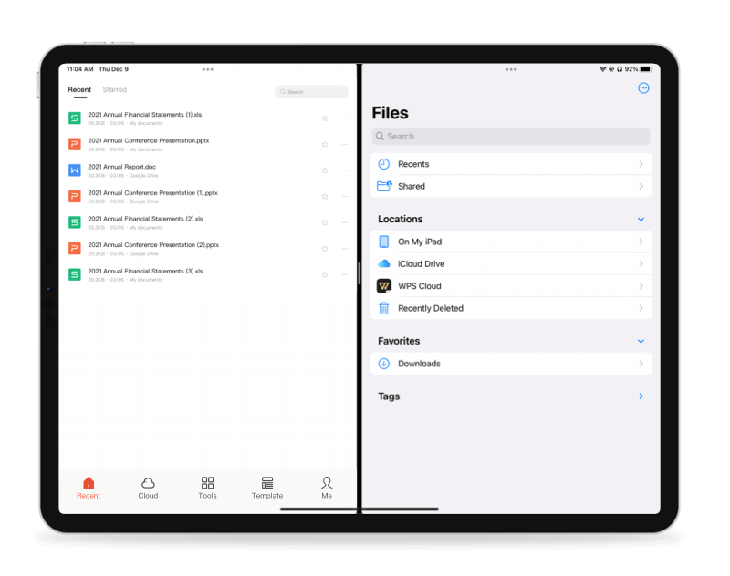 Weitere Funktionen von WPS Office für iOS/ipadOS