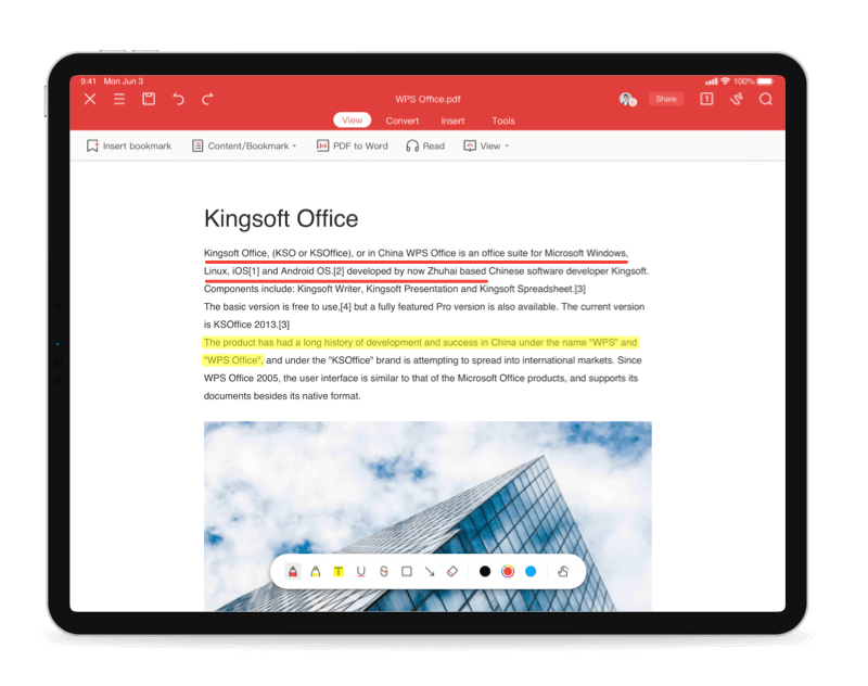 Weitere Funktionen von WPS Office für iOS/ipadOS